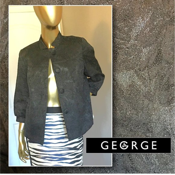 George Jackets & Blazers - GEORGE Black Floral Jacquard Jacket